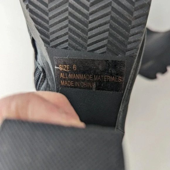 Qupid Chunky Heeled Peep Toe Booties - 6 - Picture 5 of 8